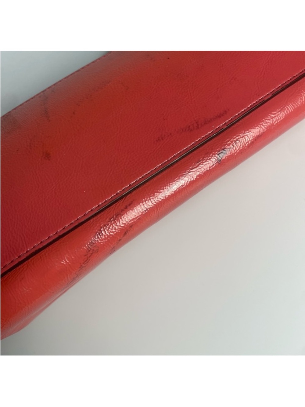 Coach Red Leather Embossed Logo Tote - Picture 14 of 14